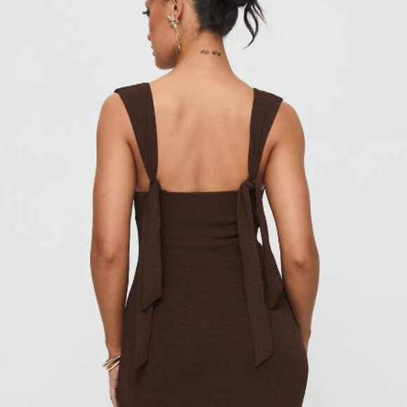 NWOT Princess Polly Steward maxi dress in chocolate - Picture 3 of 3